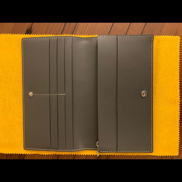 Goyard Grey Long Richelieu Leather Canvas Wallet - Picture 2 of 4